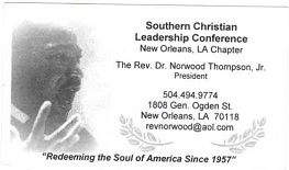 Rev Norwood Thompson PhD, Southern Christian Leadership Confrence